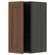 METOD Wall cabinet with shelves, black Enköping/brown walnut effect, 30x60 cm