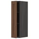 METOD Wall cabinet with shelves, black Enköping/brown walnut effect, 20x80 cm