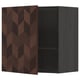 METOD Wall cabinet with shelves, black Hasslarp/brown patterned, 60x60 cm