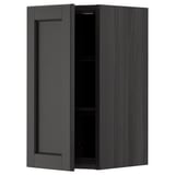 METOD Wall cabinet with shelves, black/Lerhyttan black stained, 30x60 cm
