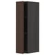 METOD Wall cabinet with shelves, black/Sinarp brown, 20x80 cm