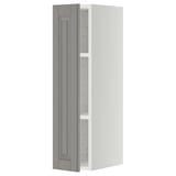METOD Wall cabinet with shelves, white/Bodbyn grey, 20x80 cm
