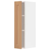 METOD Wall cabinet with shelves, white/Vedhamn oak, 20x80 cm
