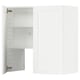 This image shows a white METOD kitchen cabinet with an adjustable shelf and reversible door.