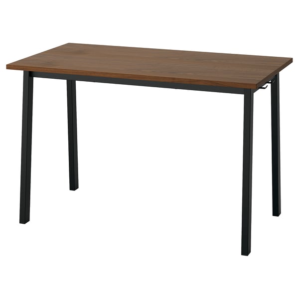 MITTZON Conference table, walnut veneer/black, 120x68x75 cm