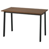 MITTZON Conference table, walnut veneer/black, 120x68x75 cm