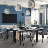 MITTZON Conference table, white/black, 120x68x75 cm