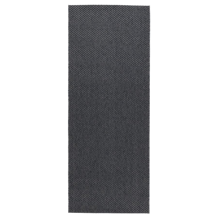 MORUM rug flatwoven, in/outdoor, dark grey, 80x200 cm IKEA