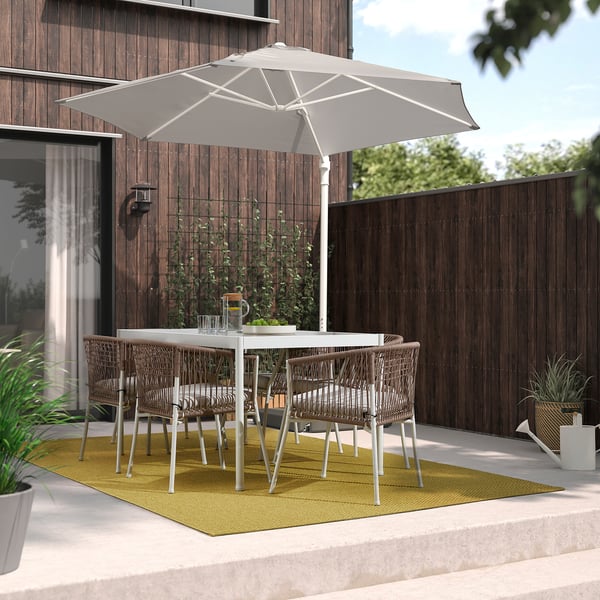 MORUM Rug flatwoven, in/outdoor, light yellow, 200x300 cm
