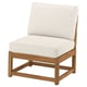 NÄMMARÖ Easy chair, outdoor, light brown stained/Frösön/Duvholmen beige