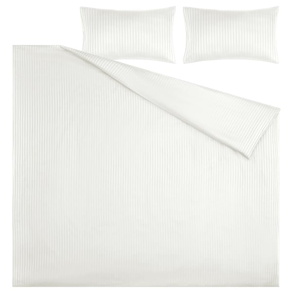 NATTJASMIN Duvet cover and 2 pillowcases, white, 240x220/50x80 cm