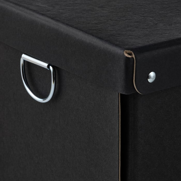 NIMM storage box with lid, black, 16.5x16.5x15 cm IKEA