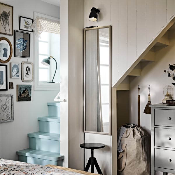 NYPONBUSKE Mirror, grey-beige, 40x135 cm