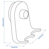 ÖBONÄS Triple hook with suction cup, grey-green, 7x11 cm