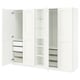 PAX / GRIMO Wardrobe combination, white white/white, 235x60x201 cm