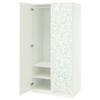 PAX / LINNABERG Wardrobe combination, white/patterned, 100x60x201 cm