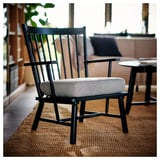 PERSBOL Armchair, black/Tibbleby beige/grey