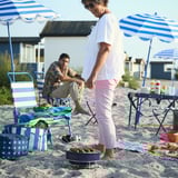 PILLERSTARR Cooling bag, patterned/blue, 38x22x26 cm