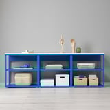 PLATSA Open shelving unit, white/blue, 180x42x63 cm