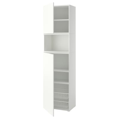PLATSA Storage combination with doors, white/Fonnes white, 60x42x221 cm