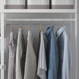 PLATSA Wardrobe with 6 drawers, white/Fonnes white, 140x42x241 cm