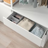 PLATSA Wardrobe with 6 drawers, white/Fonnes white, 140x42x241 cm