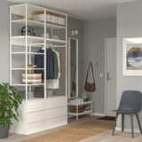PLATSA Wardrobe with 6 drawers, white/Fonnes white, 140x42x241 cm