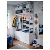 PLATSA Wardrobe with 6 drawers, white/Fonnes white, 140x42x241 cm