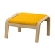 POÄNG Footstool, white stained oak veneer/Skiftebo yellow