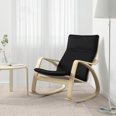 POÄNG Rocking-chair, birch veneer/Knisa black