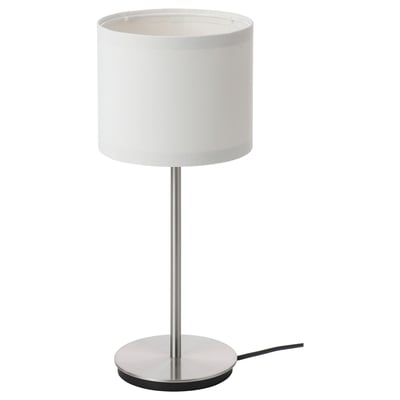RINGSTA / SKAFTET Table lamp, white/nickel-plated, 41 cm