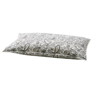 RODGERSIA paisley print pillowcase, beige, cotton-viscose, rectangular pillow, floral pattern.