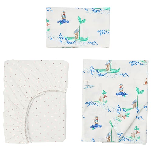 Rodhake طقم شرشف لمهد 3 قطع الفأر البحار 60x120 سم Ikea