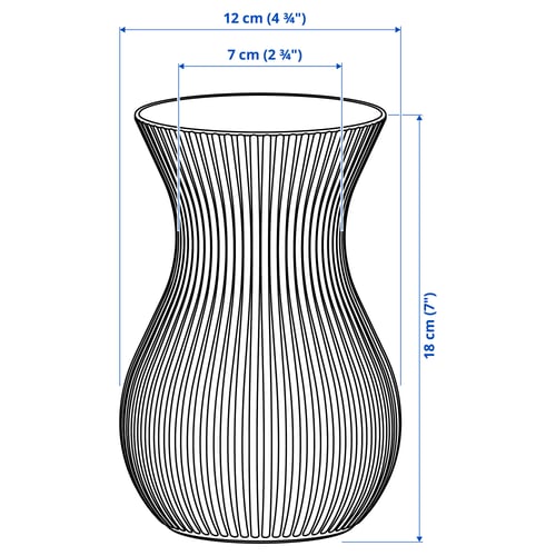 ROSENMÅS Vase, green, 18 cm
