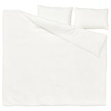 SCHERSMIN Duvet cover and 2 pillowcases, white, 240x220/50x80 cm