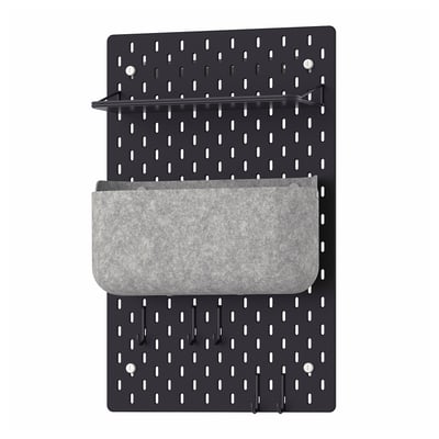 SKÅDIS Pegboard combination, black, 36x56 cm