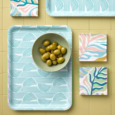 SLÖJSTJÄRT Paper napkin, patterned, 24x24 cm