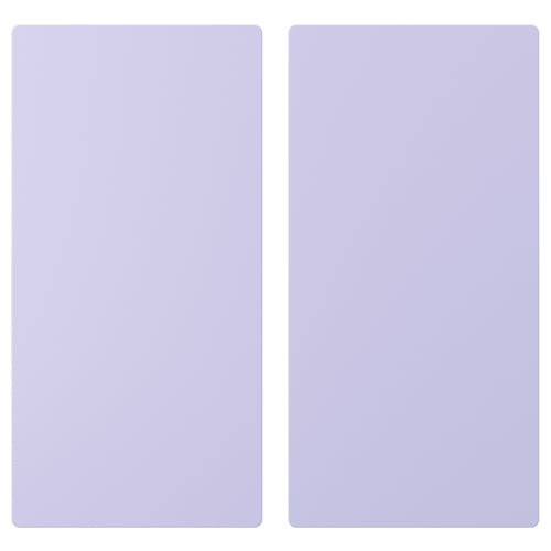Two identical pastel purple rectangular storage doors side by side. Simple, modern design with rounded corners.