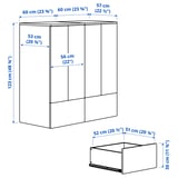 SMÅSTAD / PLATSA Storage combination, white red/birch with 2 drawers, 120x57x123 cm