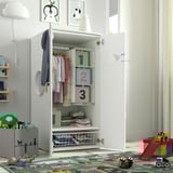 SMÅSTAD / PLATSA Wardrobe, white white/with frame, 60x57x123 cm