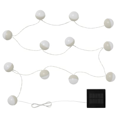 String lights with 9 led bulbs and black solar panel. Decorative ambience light. Energy-saving.