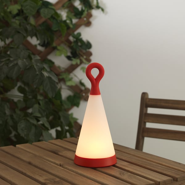 Solvinden Led Solar Powered Table Lamp Outdoor Triangle Red