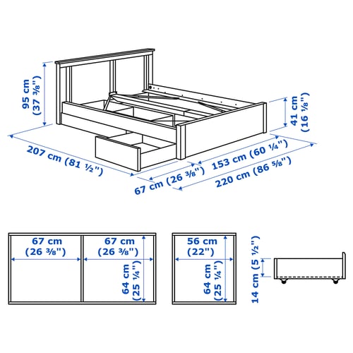 Illustration with measurements for the product: SONGESAND.
