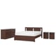 Option: SONGESAND Bedroom furniture, set of 4, brown, 140x200 cm