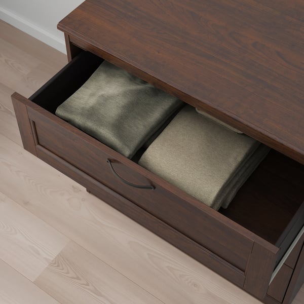 SONGESAND Bedroom furniture, set of 5, brown, 160x200 cm