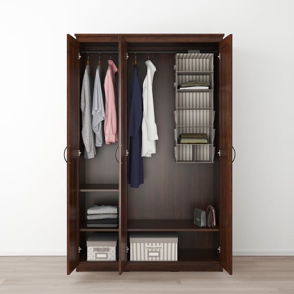 SONGESAND Bedroom furniture, set of 5, brown, 160x200 cm