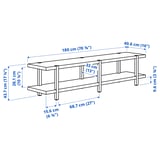STOCKHOLM 2025 Shelving unit/bench, oak veneer, 180x41x44 cm