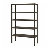 STOCKHOLM 2025 Shelving unit, oak veneer/dark brown, 120x40x188 cm