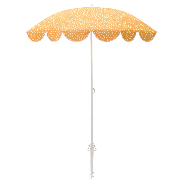 STRANDÖN parasol, yellow/white dotted, 140 cm IKEA