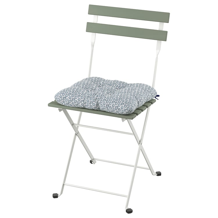 TÄRNÖ chair, outdoor, foldable white/green/Klösan blue IKEA